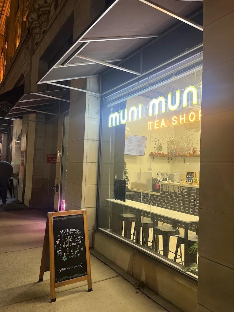 Muni Muni Tea Shop storefront in downtown Nashville